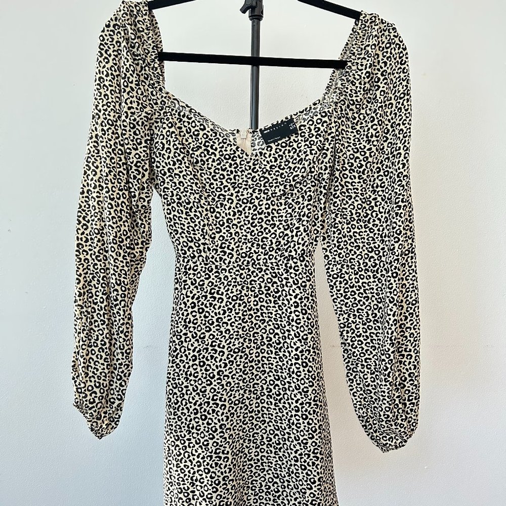 ASOS LONG SLEEVE ANIMAL PRINT MINI DRESS